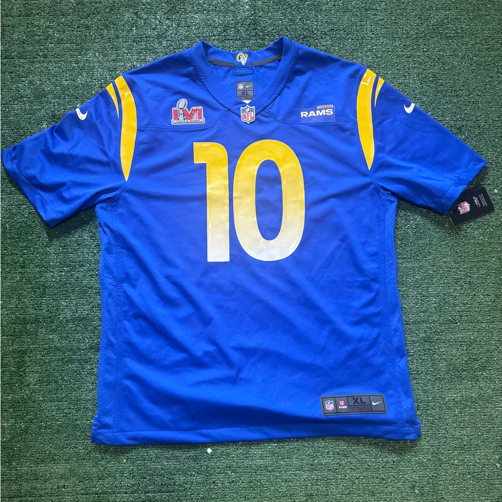 Cooper Kupp Jersey XL Blue Los Angeles Rams Nike Super Bowl LVI Game Patch